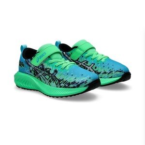 Asics Kids' Vibrant Blue and Neon Green Sneakers